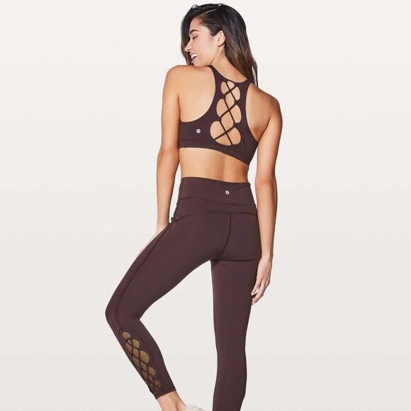 Lululemon Tied To It Bra Black Cherry Size 8 - Picture 4 of 7